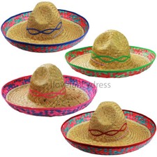100 X MEXICAN SOMBRERO HAT WILD WESTERN BANDIT FANCY DRESS BULK WHOLESALE JOBLOT