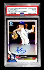 DUSTIN MAY 2018 BOWMAN CHROME PROSPECTS AUTOGRAPH #BCPADM PSA 9 MINT