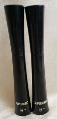 2x Lot IT COSMETICS Superhero Elastic Stretch Volumizing Mascara SUPER BLACK