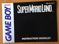No Game- SUPER MARIO LAND Gameboy INSTRUCTION MANUAL Book Booklet Game Boy