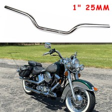 For Harley Heritage Softail Slim Fatboy 1" 25mm Drag Handlebar Chrome Tracker