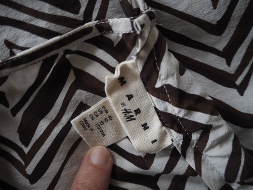 MARNI at H&M  Seidentop Sommer creme braun geometr. Muster Gr. 40 D WIE NEU - Bild 4 von 5