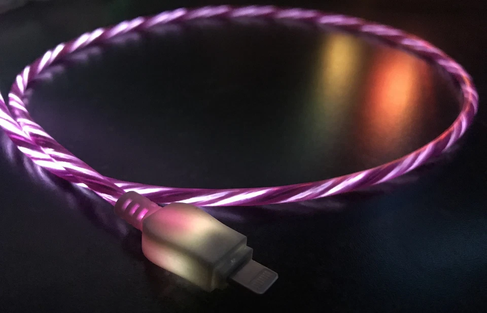 CANDY FLOW LIGHT-UP 3FT LED USB charger cable FOR iPhone X 8 7 6 plus 5s micro - Image 3 of 4