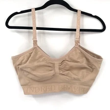 KINDRED BRAVELY Sublime Hands-Free Pumping Nursing Bra L Beige 34B 34C 34D Tan