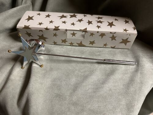 Vintage Dept. 56 Star Candle Snuffer Gold and Silver toned 12"L x3"W Magic Wand - Picture 1 of 3