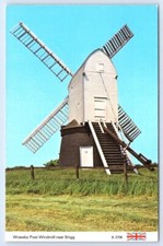 Postcard Wrawby Post Wndmill near Brigg England United Kingdom