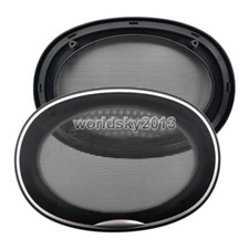 2x For 6x9 Inch Speaker Cover 6"x9" Audio Decorative Circle Metal Mesh Grill 12