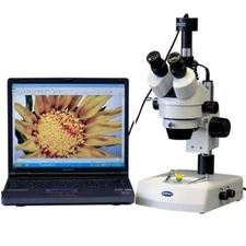 AmScope 3.5X-90X Stereo Zoom Microscope w Dual Halogen Lights + 10MP Camera
