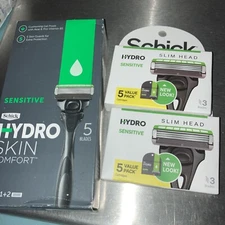 Schick HYDRO SENSITIVE Skin Men’s 5-Blade Razor 1 Handle & 2 Cartridges 2 Refill