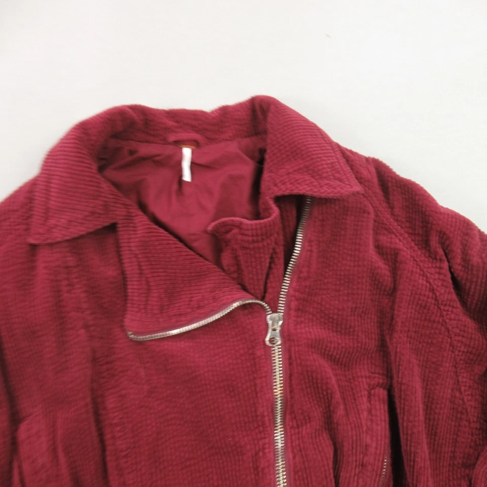 Chaqueta Free People Mujer Pequeña Manga Larga Cremallera Completa Exterior Roja Foto 2 de 4