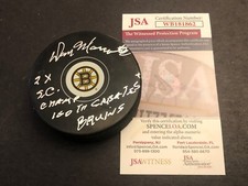 JSA DON MARCOTTE AUTOGRAPHED PUCK AUTO SIGNED BRUINS 100th GREATEST 862