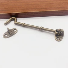 1pc Vintage Brass Edge Latch Bolt Gate Window Door Cabinet Hook Home Hardware