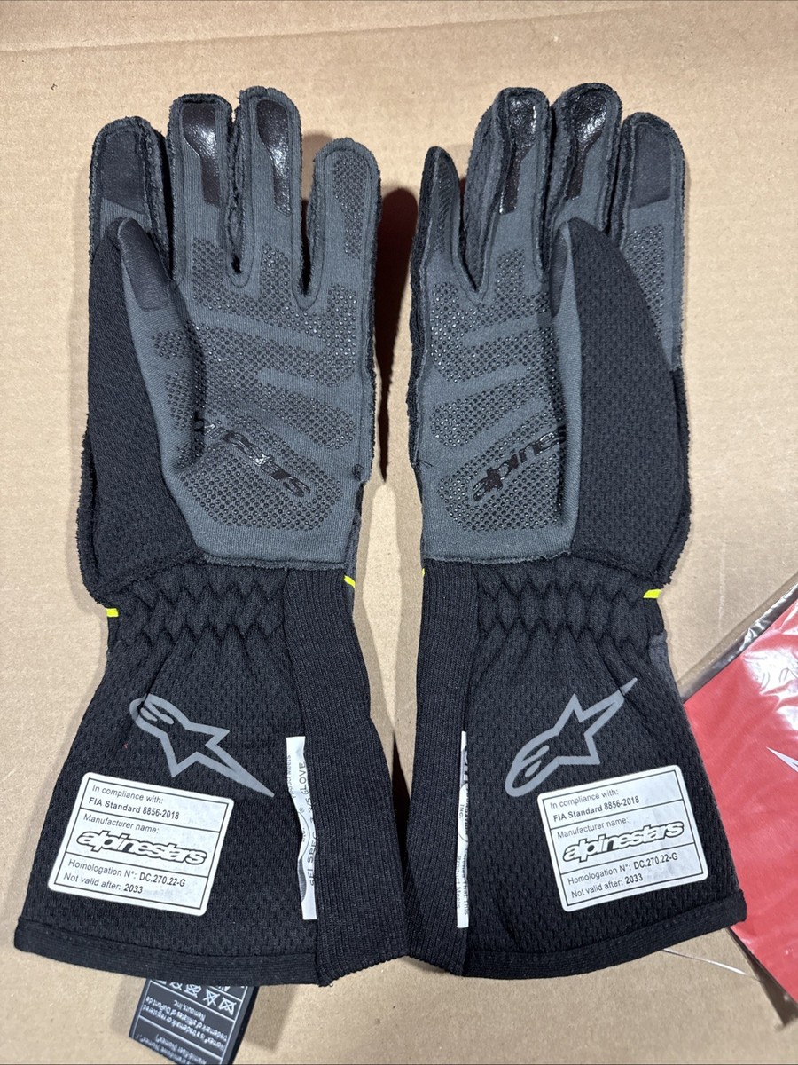Alpinestars Tech-1 ZX V3 Gloves Gray/Black/Yellow Sz XXL SFI FIA