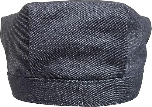 Mens Striped Retro American Train Railroad Engineer Style Denim Workwear Cap Hat - Picture 6 of 14