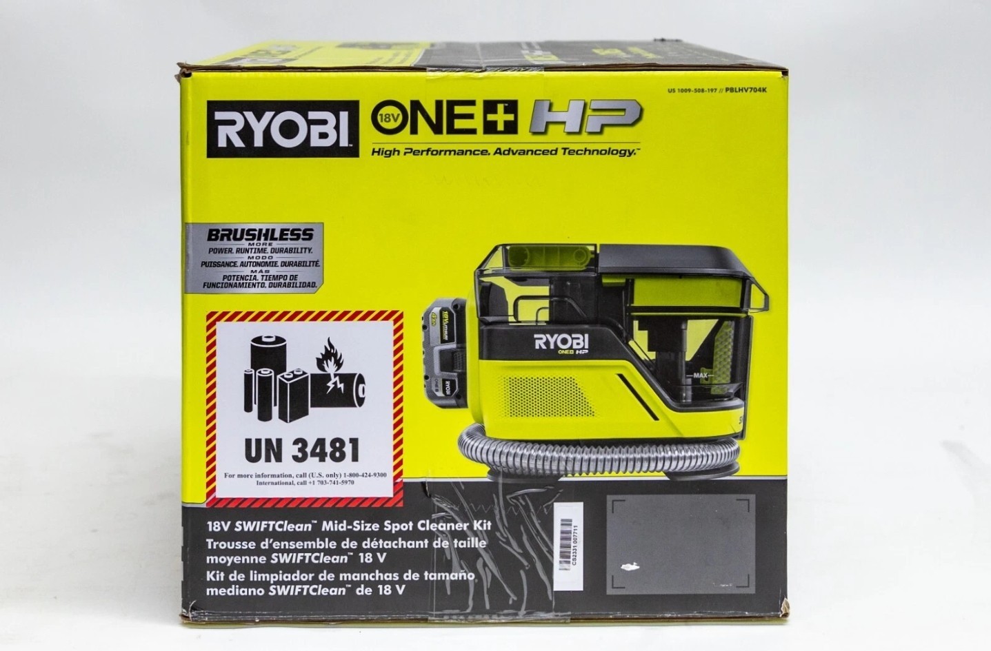 Ryobi 18V ONE+ HP SWIFTClean Mid-Size Spot Cleaner Kit- PBLHV704 (NEW) Tool Only