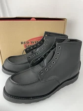 Red Wing 8074 Classic Moc Boots Black Harness Leather Mens Size 12 D Seconds