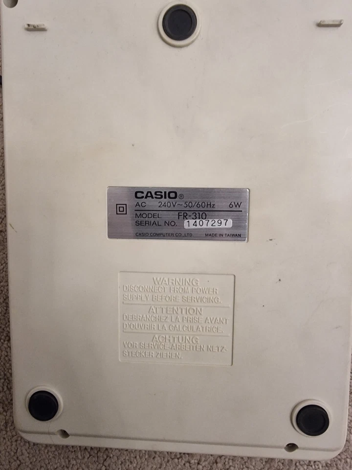 Casio FR-310 Retro Vintage Printing Calculator 1980's - Working Tested - Image 2 of 4