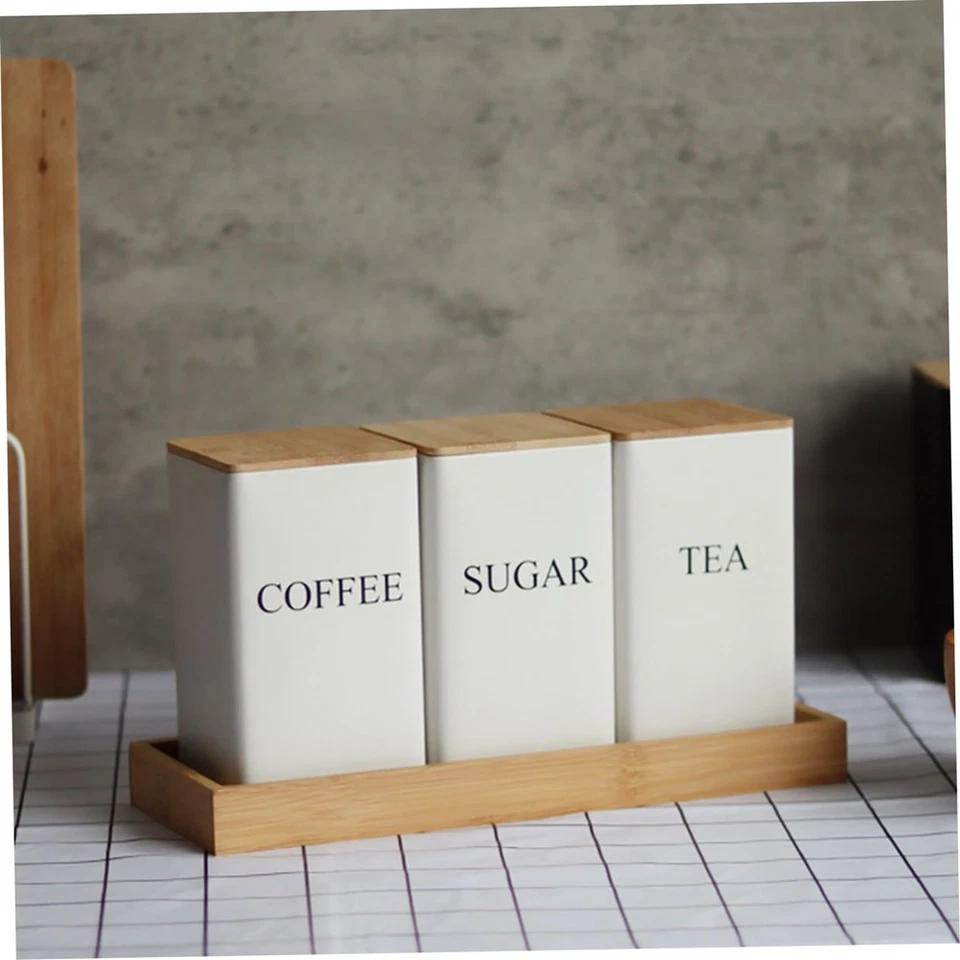 3-Teiliges Set Tee-, Kaffee- und Zuckerdosen-Set mit Tablett, -Tee- un5414 - Bild 3 von 4