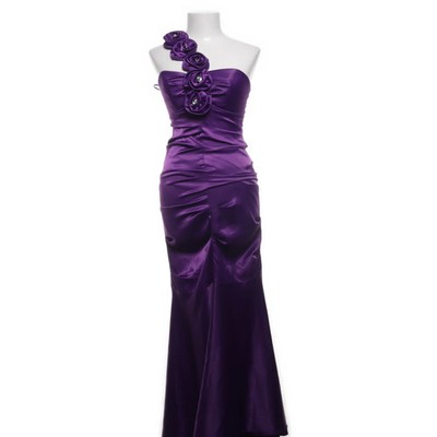 Abendkleid, Größe: 38, Lila, Polyester, Einfarbig, Satin, Damen #JVD