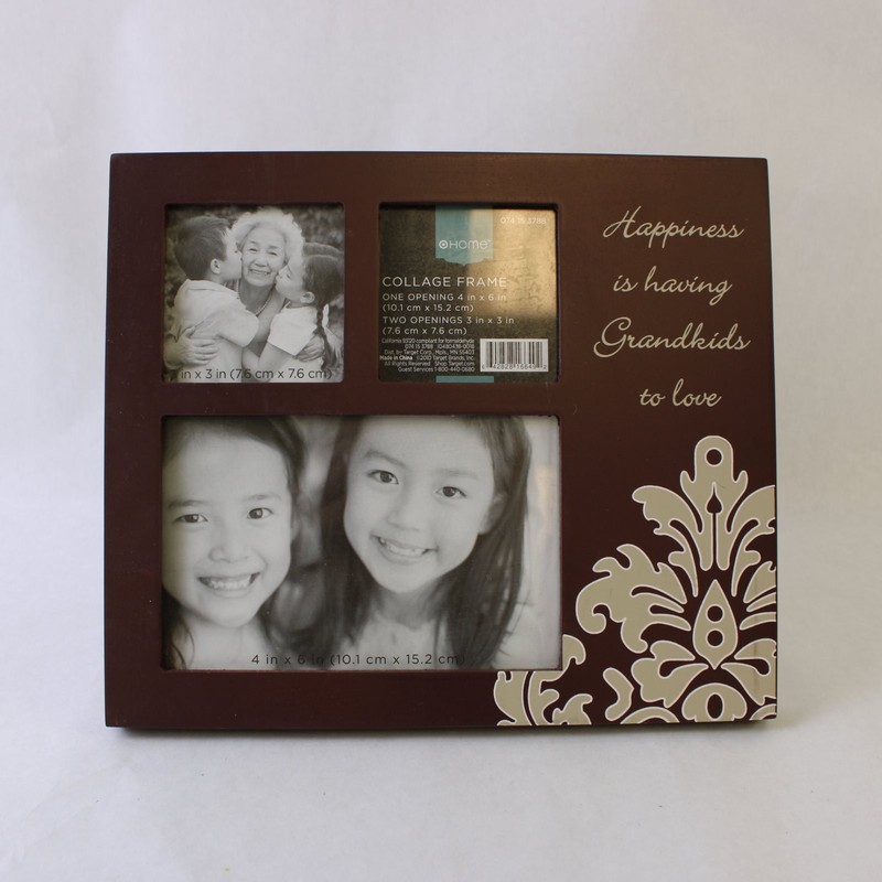 OHome Brown 3-Photo Collage Frame Grandkids Quote 074153788
