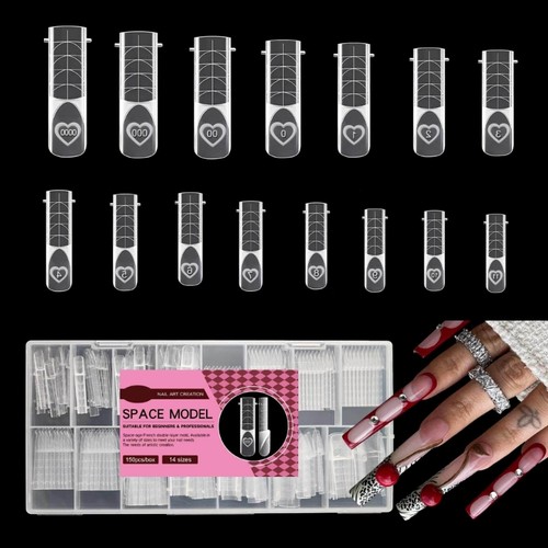 Reusable DIY Nail Art Stencils Molds Ergonomic Designs Nail Tips For ...