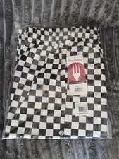 Chef Pants Black and White Checks Size L  Elastic Waist