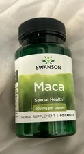 Swanson Maca Supplement 500mg Dosage 60 Capsules Exp 04/27 New Sealed