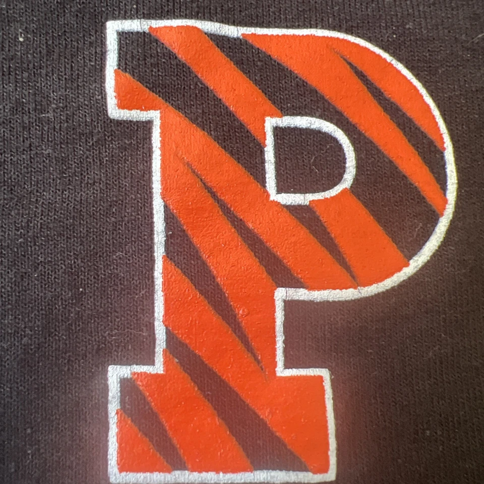 Camiseta Emitida por Equipo de Softbol Princeton U Tigers Rayas Logo 'P' Mediana NCAA Nueva Foto 3 de 4