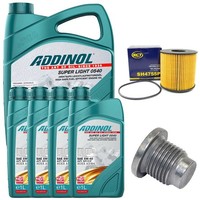 MotoröL Filter Set Addinol 5W-40 9 Liter + Schraube FüR Opel Movano 2.2 Dti X70