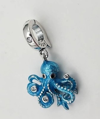 925 Sterling Silver Octopus Charm Pendant For Bracelet Or Necklace