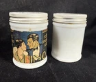 Vntg Advertising Antique Satino Hair Pomade in Hazel-Atlas Milk Glass NOS (B2)