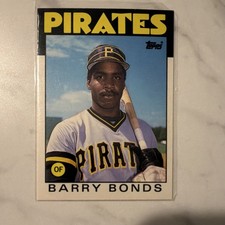 1986 Topps Traded Barry Bonds #11T Pittsburgh Pirates (Rookie) Baseball Card. rookie card picture