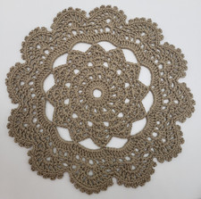 Lot of 8 New Small Handmade Crochet Round Brown Doily/Coaster 6" Cotton Kitchen