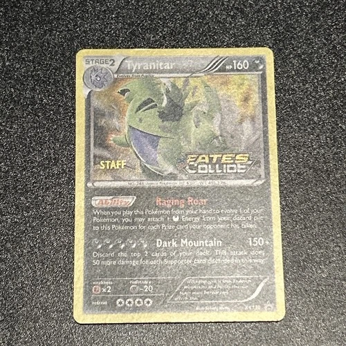 Pokemon Tyranitar XY130 Fates Collide STAFF Promo Holo LP - product listing photo