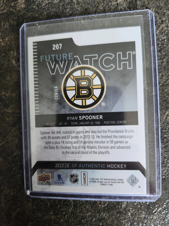 2013-14 SP Authentic Future Watch 0422/1299 Ryan Spooner Card# 207 - Image 2 of 2