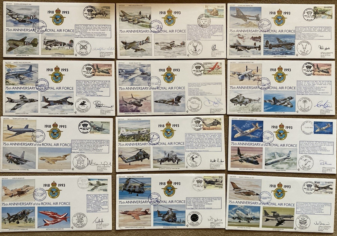 Album of 30 RAF Covers (Full Set) - 75th Anniversary of The RAF - All CO Signed