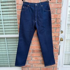 Vintage Lee Riders Jeans Womens 16 Dark Blue USA Made Denim Actual 30x30.5 NOS