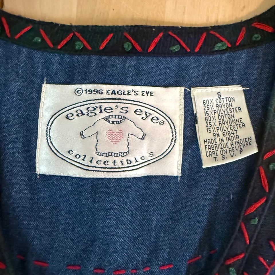 Vintage Eagle's Eye Collectibles Gingerbread Star Quilted Holiday Vest Women's S - Image 2 of 4