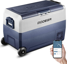 COOLER 12 Volt Car Refrigerator,53Quart RV Fridge APP Control, Portable Car Free