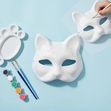 Blank Canine Mask Wearable Unpainted Canine Mask Lightweight for Art Class