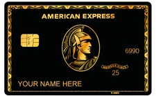 AMX Custom Black & Gold Debit Card Small | Large Chip 2024-25 Novelty Design