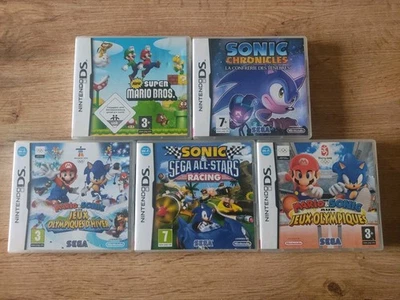 Lot 5 Boîtes Avec Notices / Jeux Mario Et Sonic / Nintendo Ds - Photo 1/3