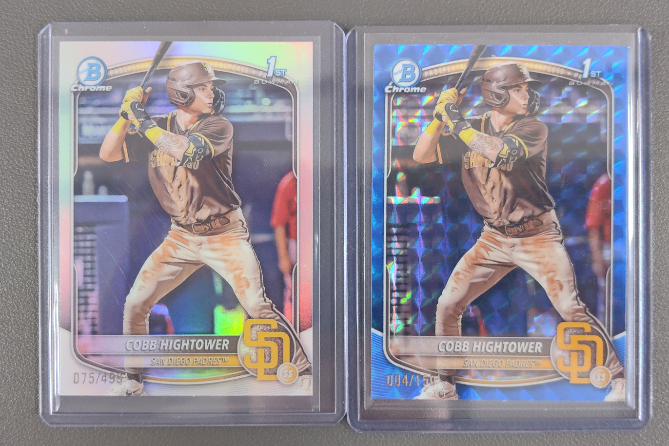 2025 Topps 1st Bowman Chrome Cobb Hightower Blue Geometric /150 LOT2