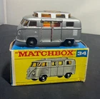 Vintage Original Boxed Lesney Matchbox #34 VW Camper Die-Cast Car - High Grade