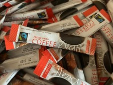 Fairtrade coffee individual sachets/sticks/sleeves - regular and decaffeinated