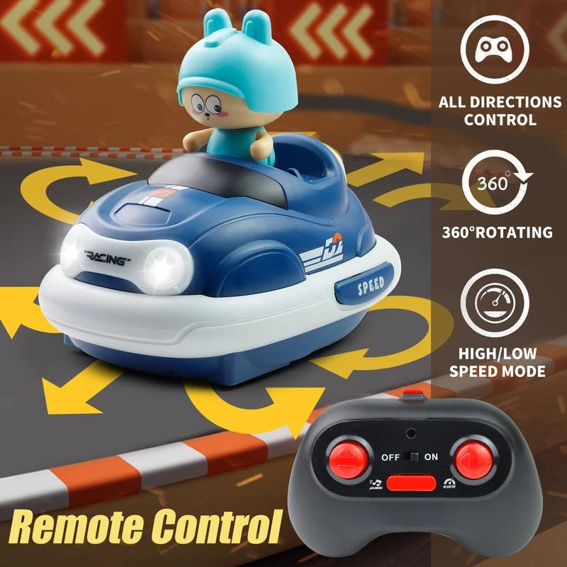 2-Pack Remote Control Bumper Car Toy for Kids Competitive RC Jumping Car Toy Set - Image 4 of 4