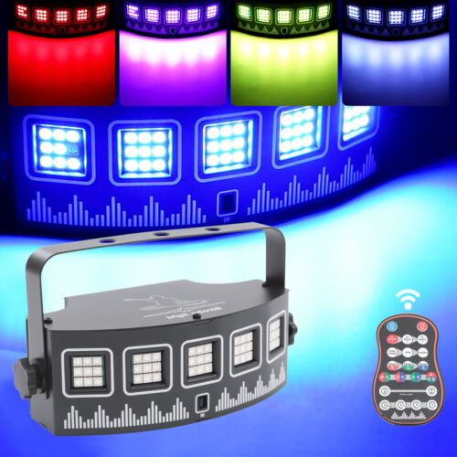 RGB Bühnenbeleuchtung DJ Projektor Disco LED Strobo Lichteffekt Lampe Party USB - Afbeelding 1 van 17