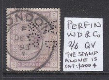 GB: 2/6 QV WITH VERY NICE PERFIN "WD & Co" V.F.USED HIGH CAT VALUE!!!