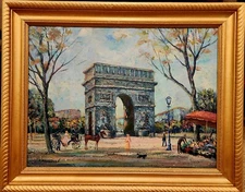 A. Blanchard - Signed Original Oil Painting - Arc de Triomphe Paris Cityscape