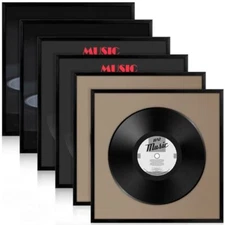 6 Packs Black Vinyl Record Album Frame 12.5 X 12.5 Inch, Album Display Frame 